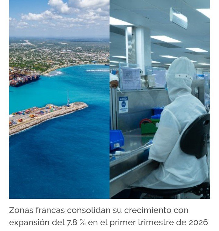 Crecimiento de 7.8% en manufactura de zonas francas impulsa resultados del primer trimestre de 2026
